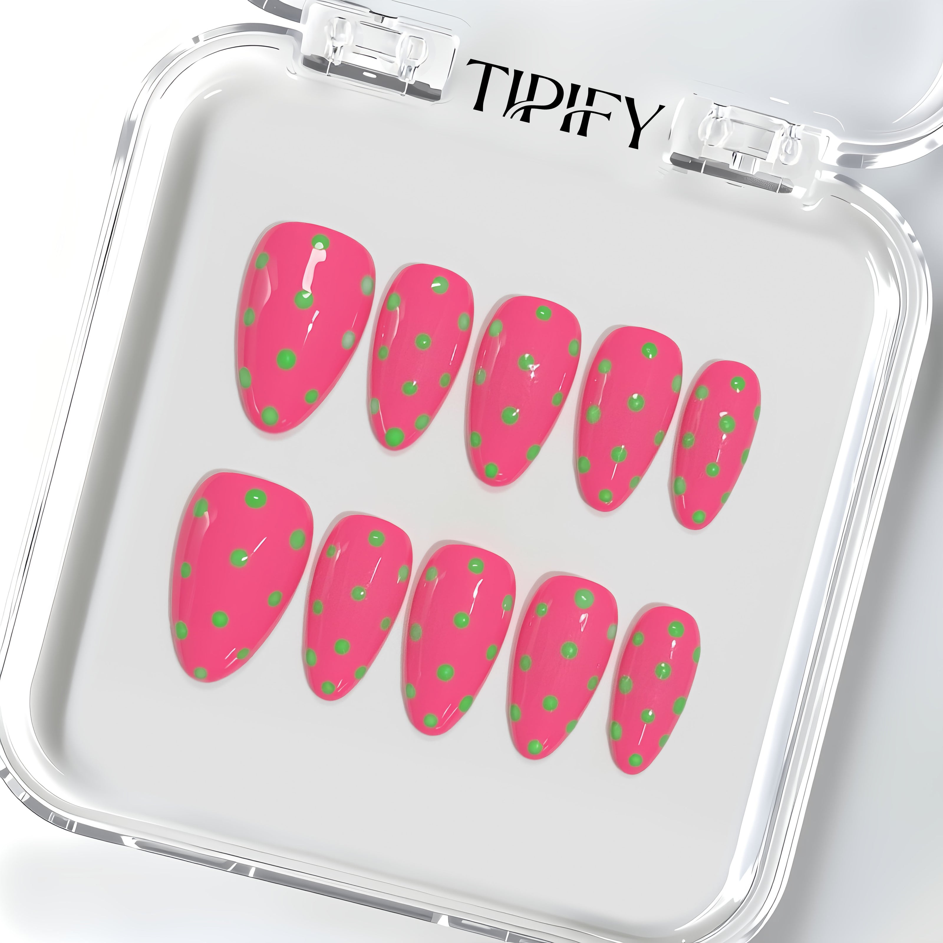 Pink with Green Dots