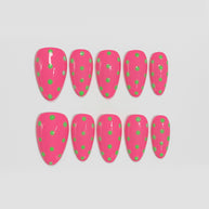 Pink with Green Dots
