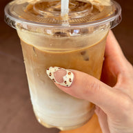 Date Brush wearable nails, hand-painted leopard print on creamy pink base. Sweet artistic style, the best nail companion for dating and small parties, bringing gentle and eye-catching charm to your look.