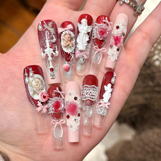Strawberry Rococo Luxury Press-On Nails