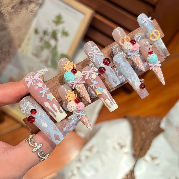 Pastel Sundae Luxury Press-On Nails