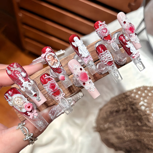 Strawberry Rococo Luxury Press-On Nails